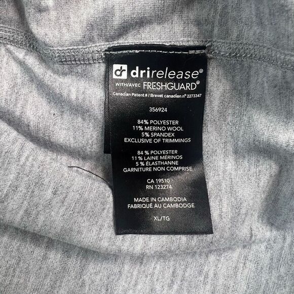 Paradox 1/4 Zip Shirt Mens Size XL Grey Merino Wool Blend Dri-release Fresh Guar - Picture 5 of 9